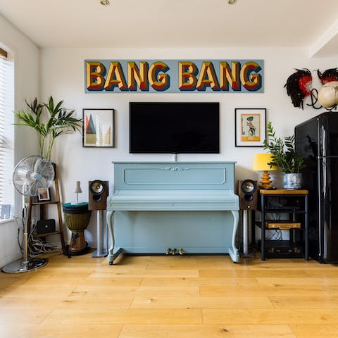 Practise your musical skills on the home's piano 
