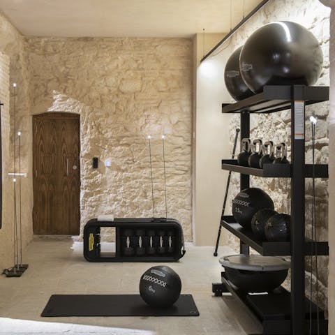 Keep up with your fitness routine in the on-site gym