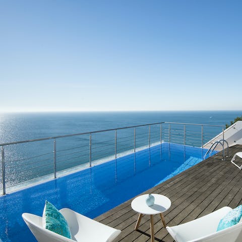 Enjoy breathtaking views over Salema Beach from the private pool