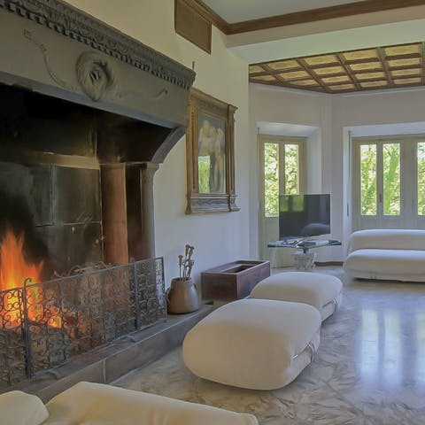 Gather some firewood and get cosy with an open fire and a movie