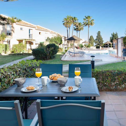Enjoy breakfast on the private terrace with loved ones