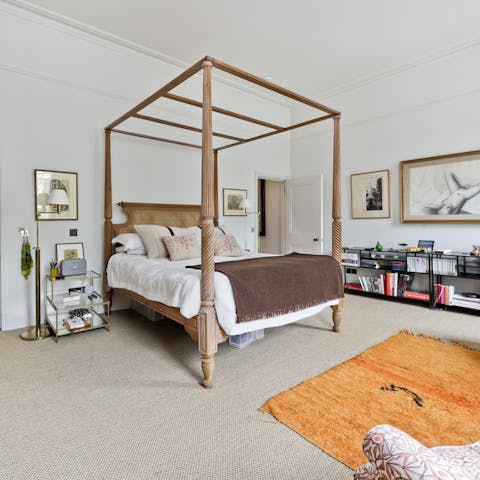 Sleep soundly in the four-poster bed