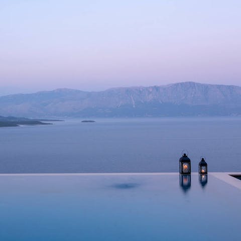 Enjoy a sunset dip in the infinity pool