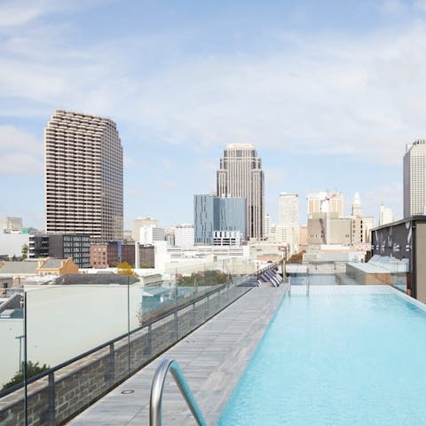 Take a dip in the rooftop pool