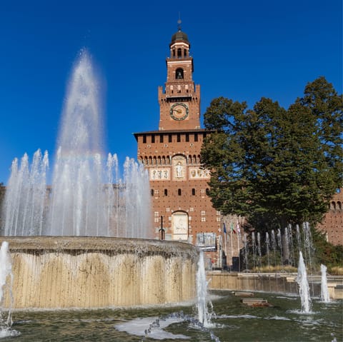 Take a tour of Sforzesco Castle, a short walk away