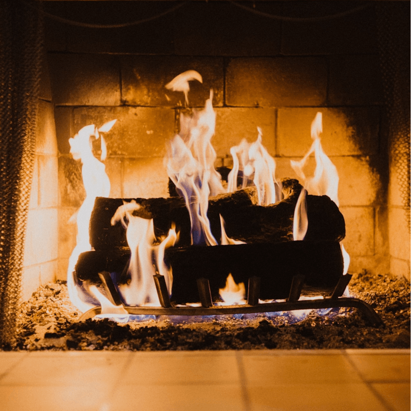 Warm up by the electric fireplace