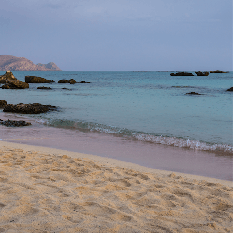 Drive to Elounda Beach in five minutes and swim among the waves