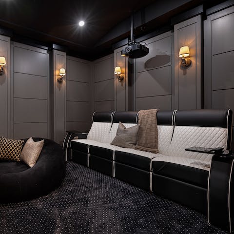 Settle in for movie night in the home screening room