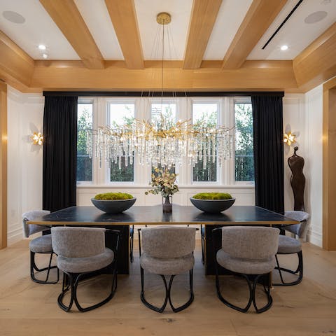 Get together for a slap-up feast in the formal dining room