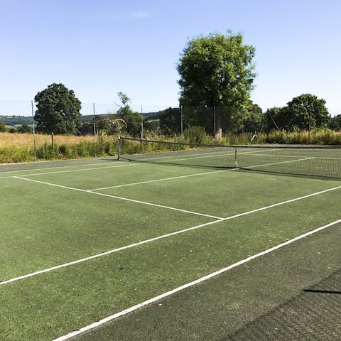 Challenge friends and family to a game of tennis