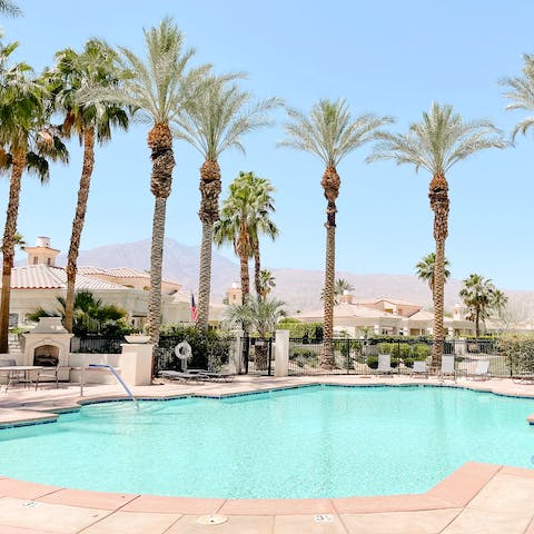 Take a refreshing dip in the communal clubhouse's pool
