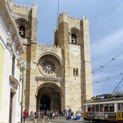 Marvel at Lisbon's spectacular cathedral, just a five-minute walk away