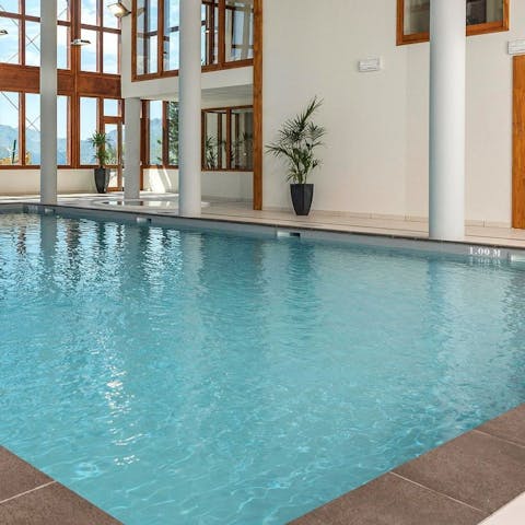 Take a dip in the heated indoor pool 