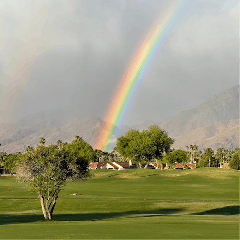 Tee off one of the local golf courses and put an ace against the mountain backdrop