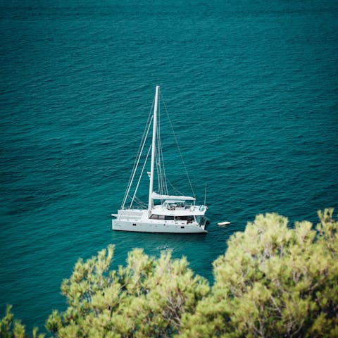 Find your sea legs and explore in a rented catamaran
