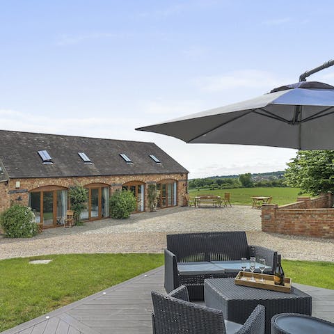 Enjoy some alfresco dining on the outdoor table