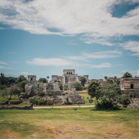 Take a day trip to explore the impressive Mayan Ruins in Tulum