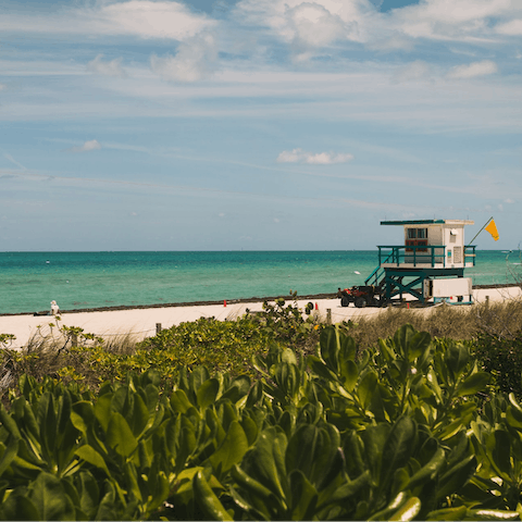 Base yourself in the midst of the sandy white beaches and cool blue waters of Miami Beach