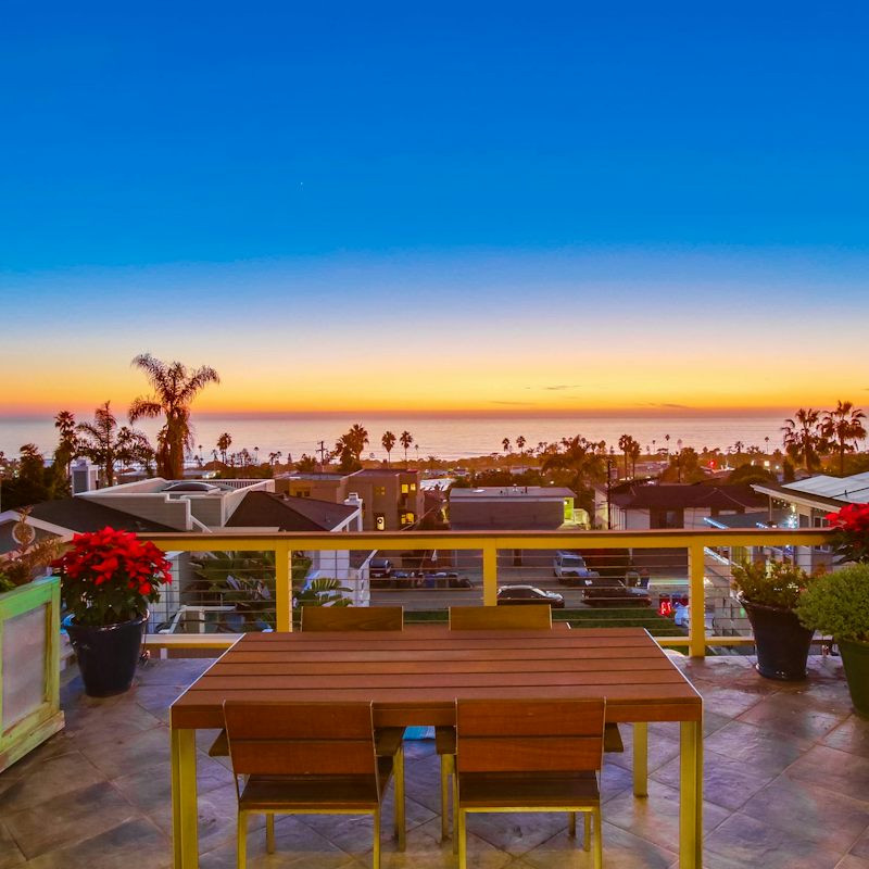 Enjoy drinks on the terrace at sunset