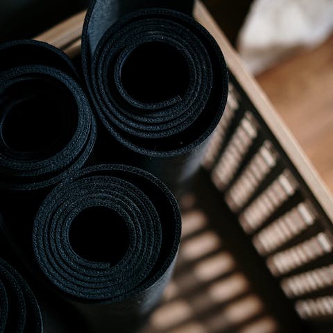 Book a private session at the on-site yoga studio