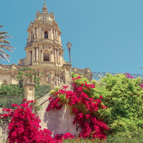 Explore the baroque buildings of Ragusa, fourteen kilometres away
