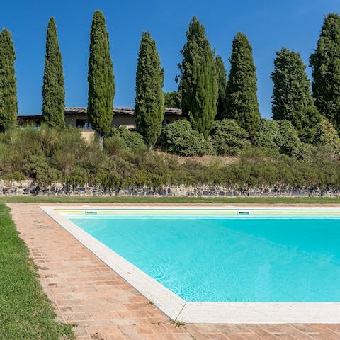 Escape the heat in the private pool