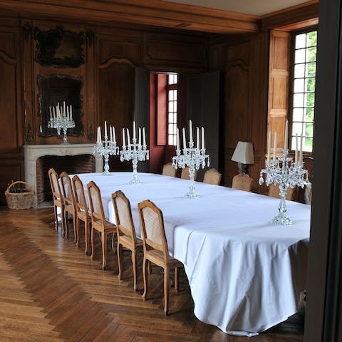 Enjoy formal meals in the elegant dining room