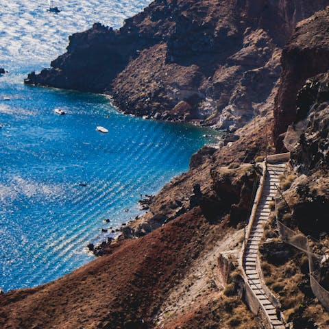 Hike to some of Santorini's most historic sites including the Bronze Age relics of Akrotiri