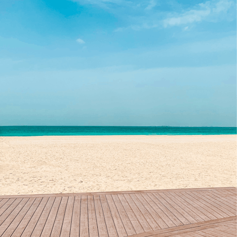 Spend the day at JBR Beach and enjoy a nice lunch while looking out at the view – it's within walking distance from home