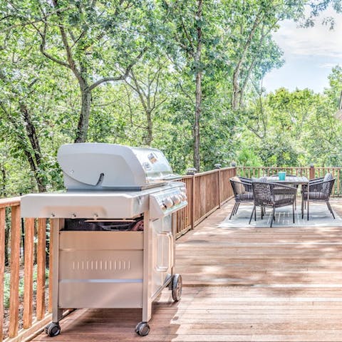 Cook up dinner on the deck surrounded by nature