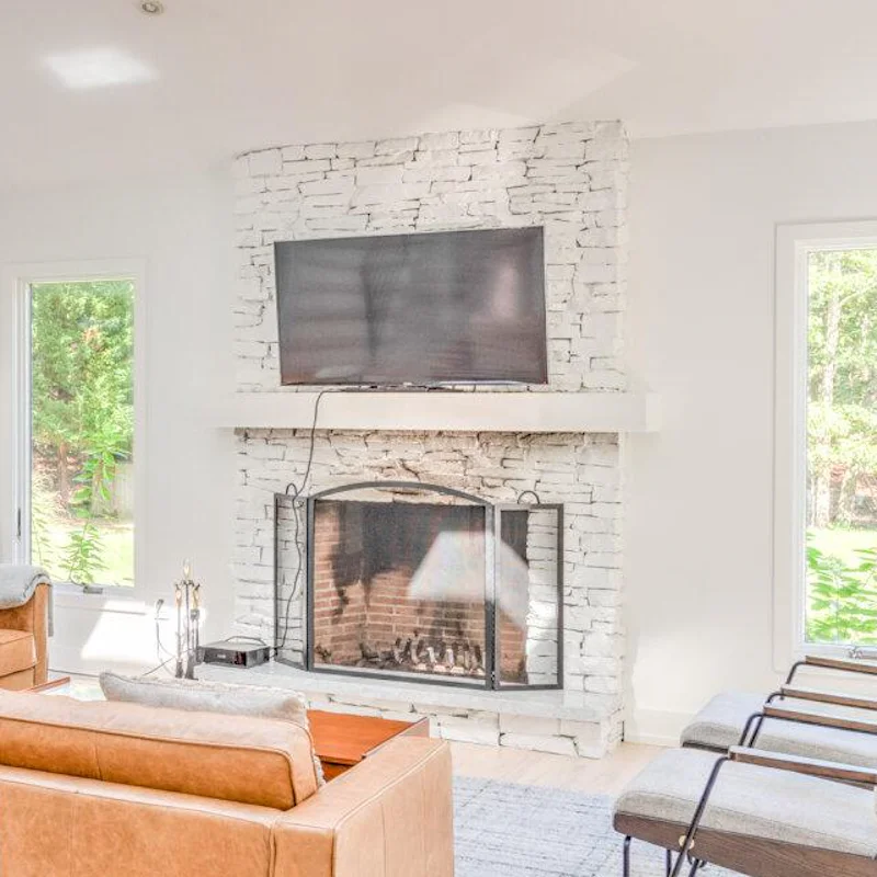 Put on a film and warm up by the fireplace