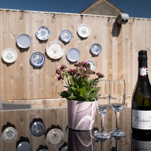 Open a bottle of fizz and enjoy outside in the sunshine