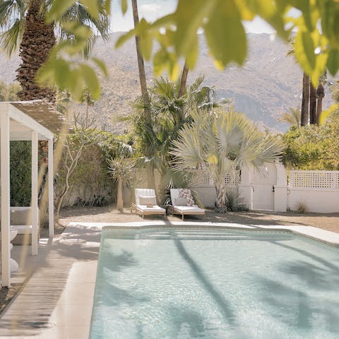 Work on that perfect bronze tan by the private pool