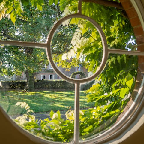 Look through the round window for views over the grounds