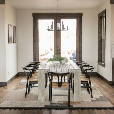 Gather for a feast around the large dining table