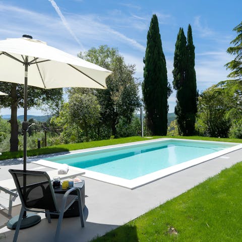 Soak up the Tuscan sun from in or beside the private pool