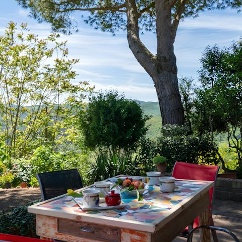 Enjoy an alfresco breakfast as the quiet of nature surrounds you