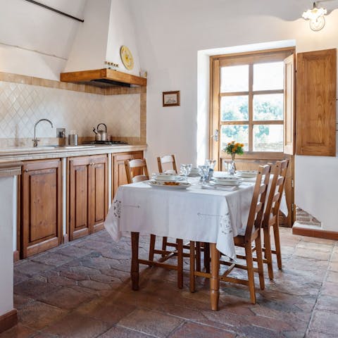 Enjoy the authentic taste of Italy from the rustic kitchen