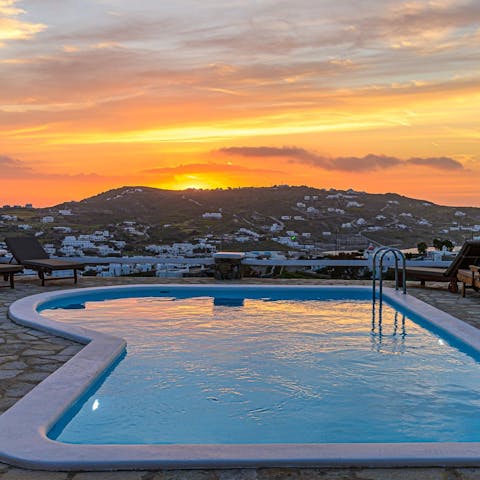 Take a sunset dip in the pool