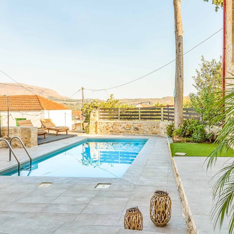 Cool off with a swim in the chic private pool