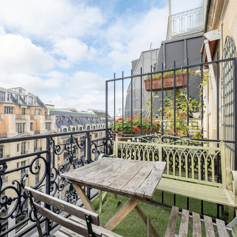 Enjoy a glass of wine on the sunny, south-facing balcony