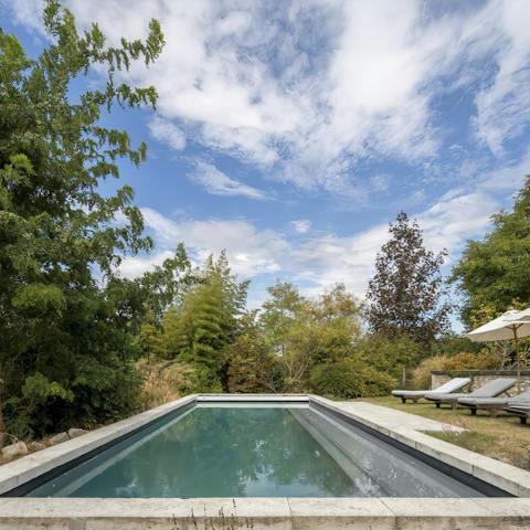 Dive into your solar-heated salt-water pool