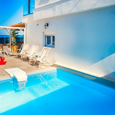 Splash the afternoon away in the private pool