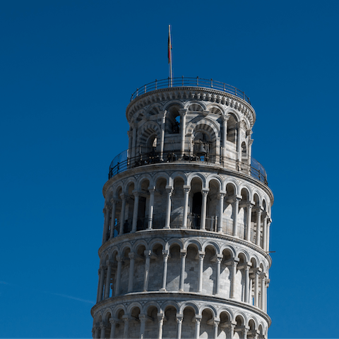 Visit the iconic city of Pisa and its Leaning Tower within a forty-minute drive from home