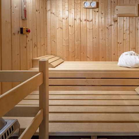Feel your tensions ease away at the home's sauna