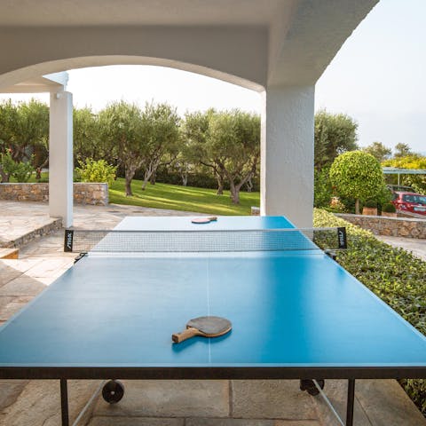 Become ping-pong champion on the patio