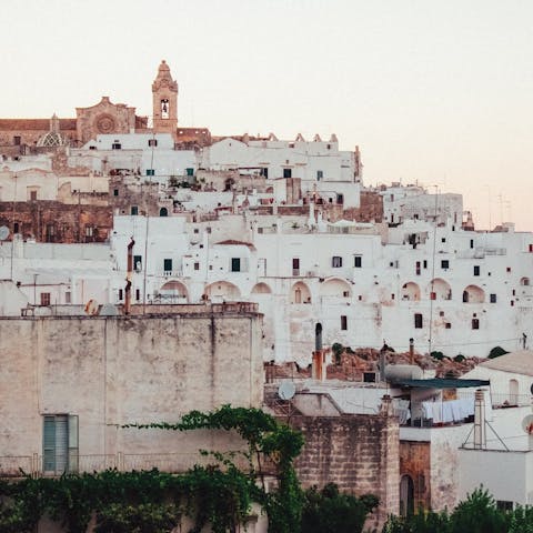 Take a day trip to the beguiling town of Ostuni, a twenty-minute drive away