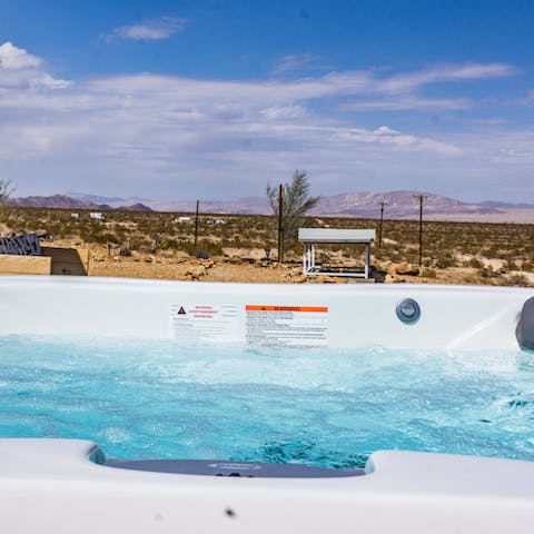 Ease post-hike aches with a soak in the hot tub