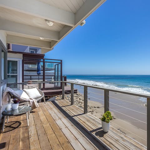 Enjoy the spectacular panoramic views of the ocean from your deck