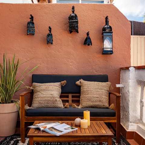 Entertain on the Moroccan-style terrace